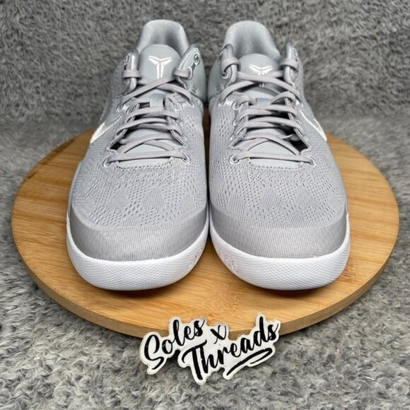 Nike Kobe 8 (GS) Wolf Grey White Size 5.5Y = 7 Women's Basketball FN0266-003 - Picture 4 of 9